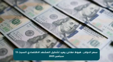 سعر الدولار.. هبوط مفاجئ يعيد تشكيل المشهد الاقتصادي السبت 13 سبتمبر 2025